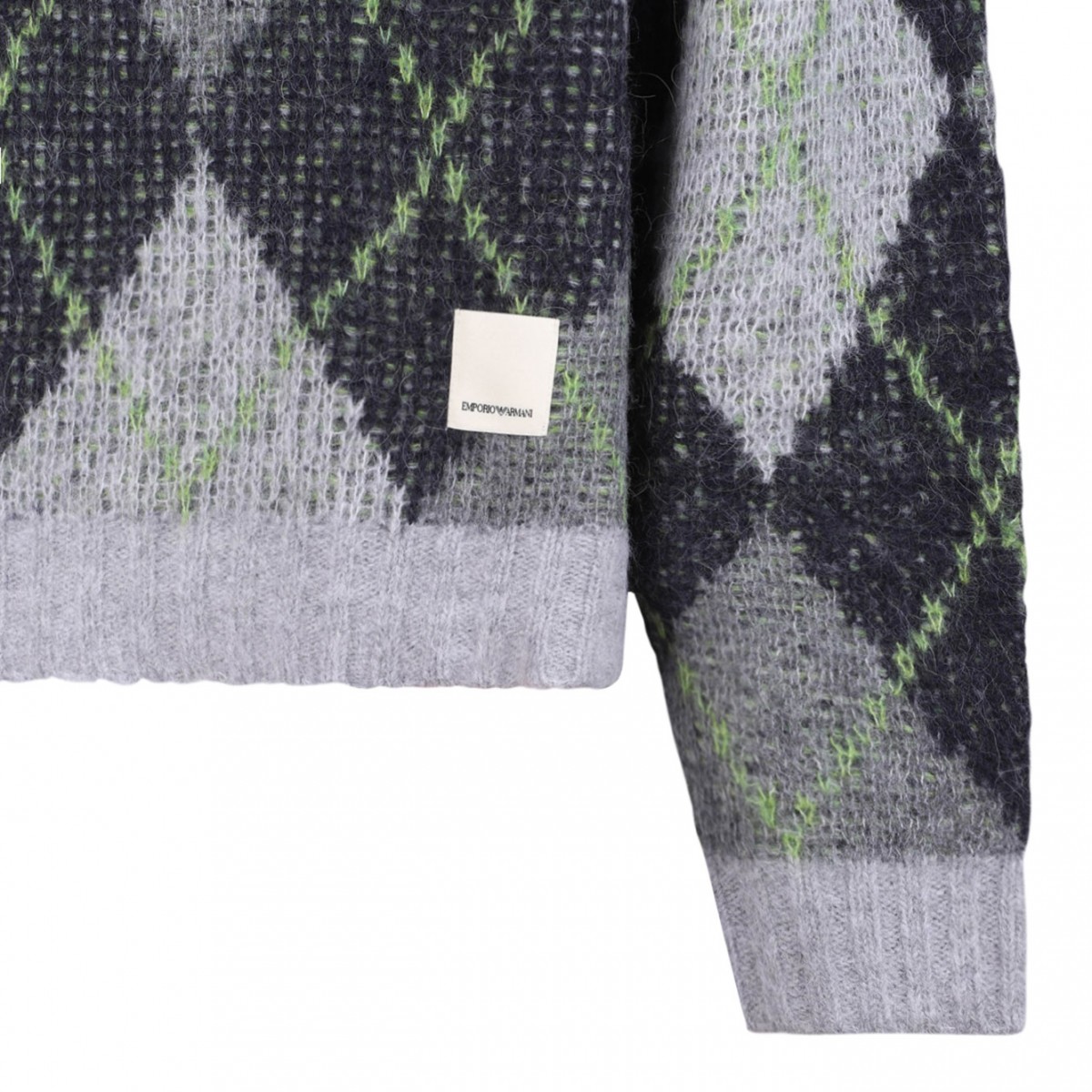 Maxi Sweater With Argyle Motif