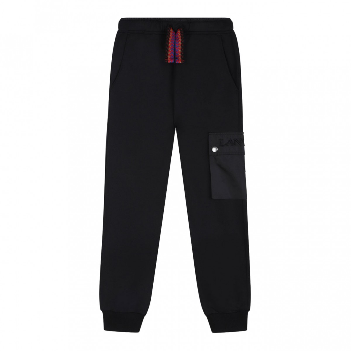 Black Zip-Pocket Drawstring Trousers