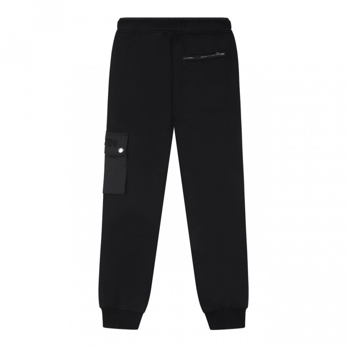 Black Zip-Pocket Drawstring Trousers