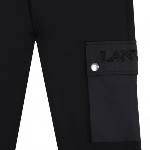 Black Zip-Pocket Drawstring Trousers
