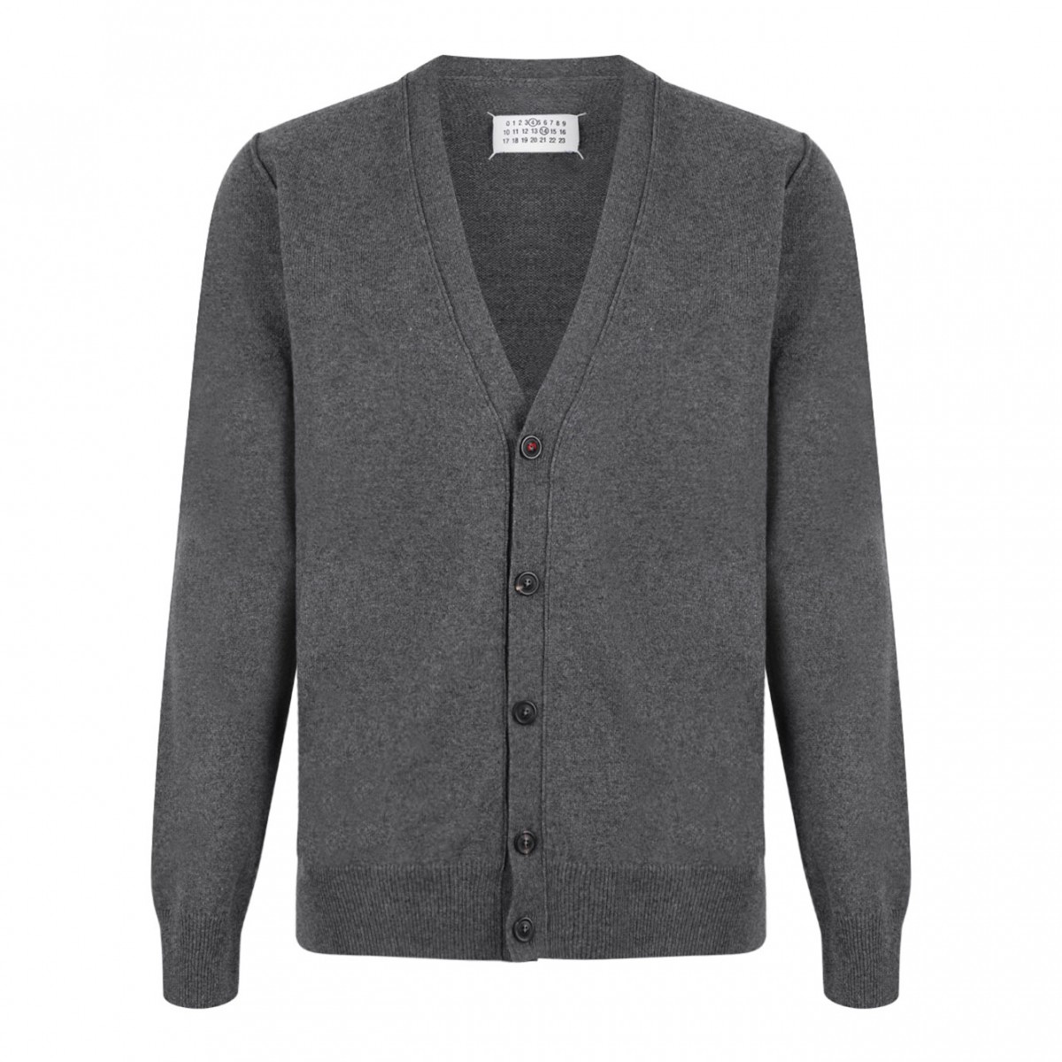 Medium Grey V-Neck Cashmere Cardigan