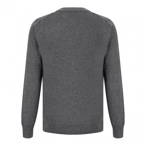 Medium Grey V-Neck Cashmere Cardigan