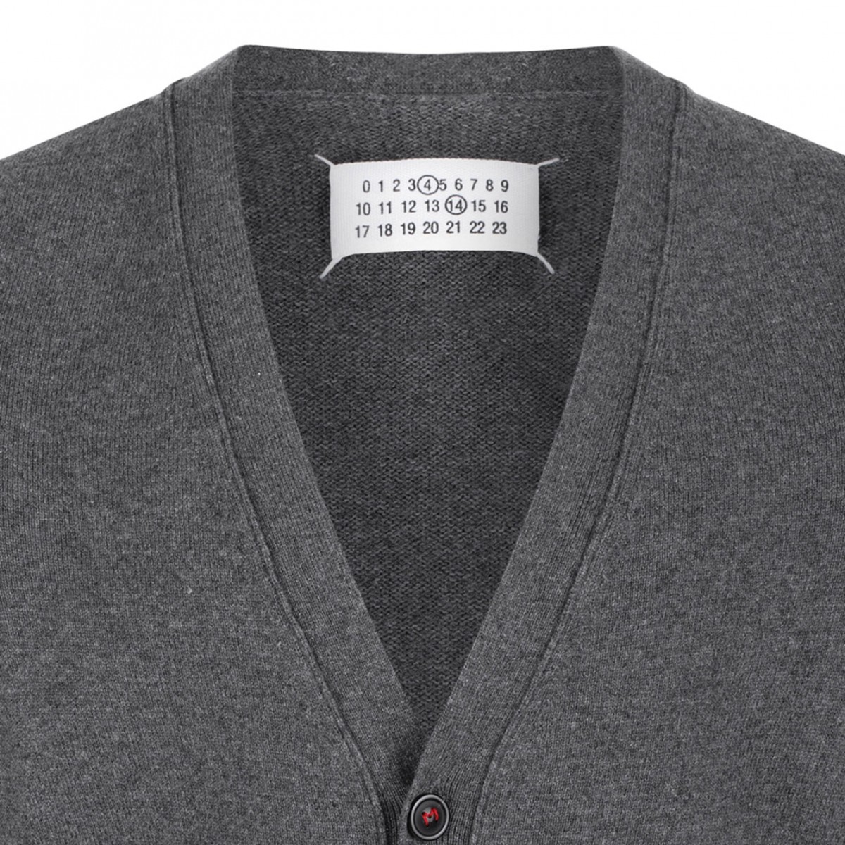 Medium Grey V-Neck Cashmere Cardigan