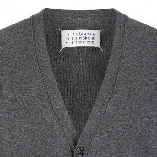 Medium Grey V-Neck Cashmere Cardigan