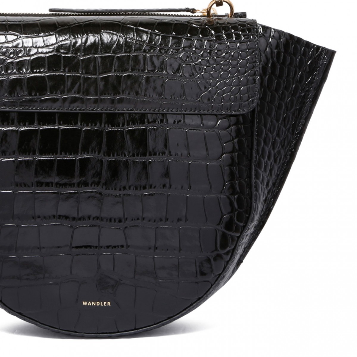 Black Croco Hortensia Bag