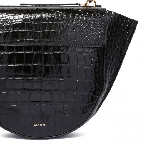 Black Croco Hortensia Bag
