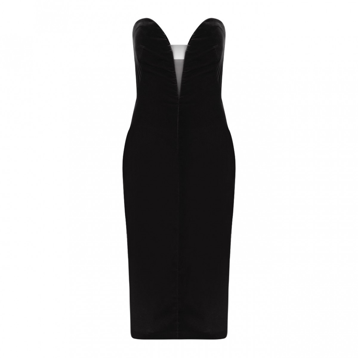 Black Strapless Velvet Cocktail Dress