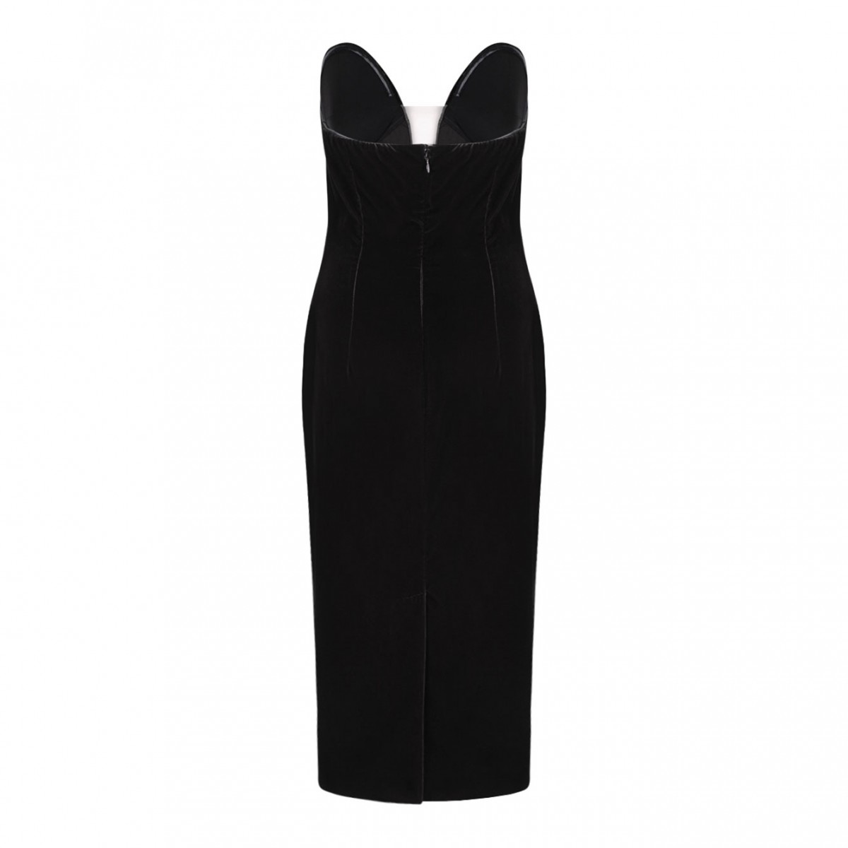 Black Strapless Velvet Cocktail Dress