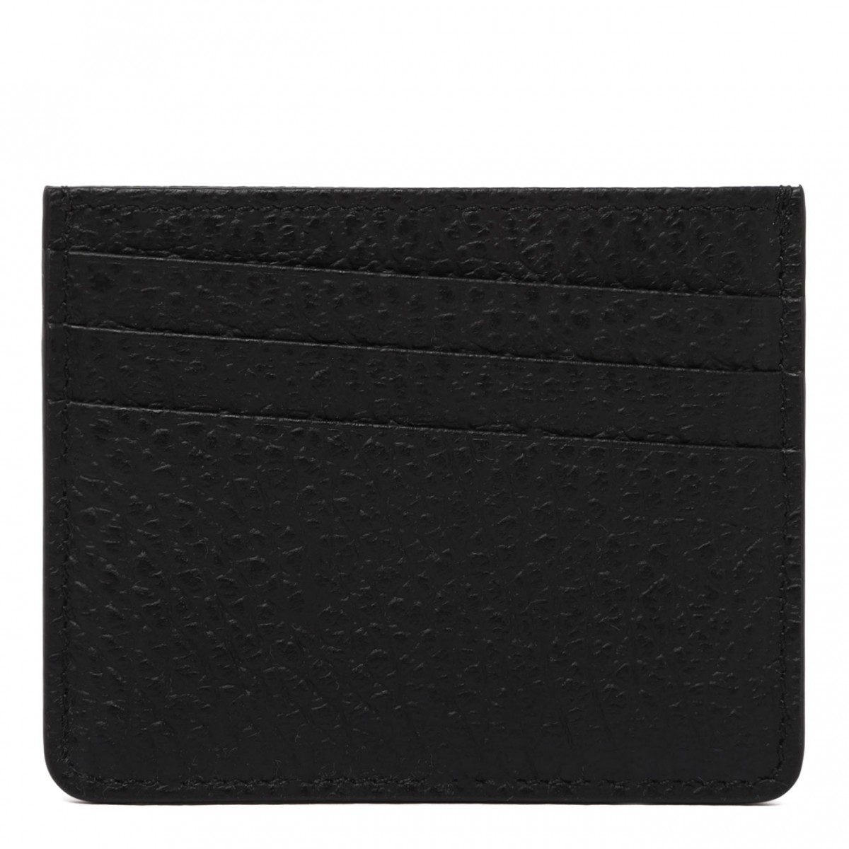 Black Four-Stitch Leather Card Holder