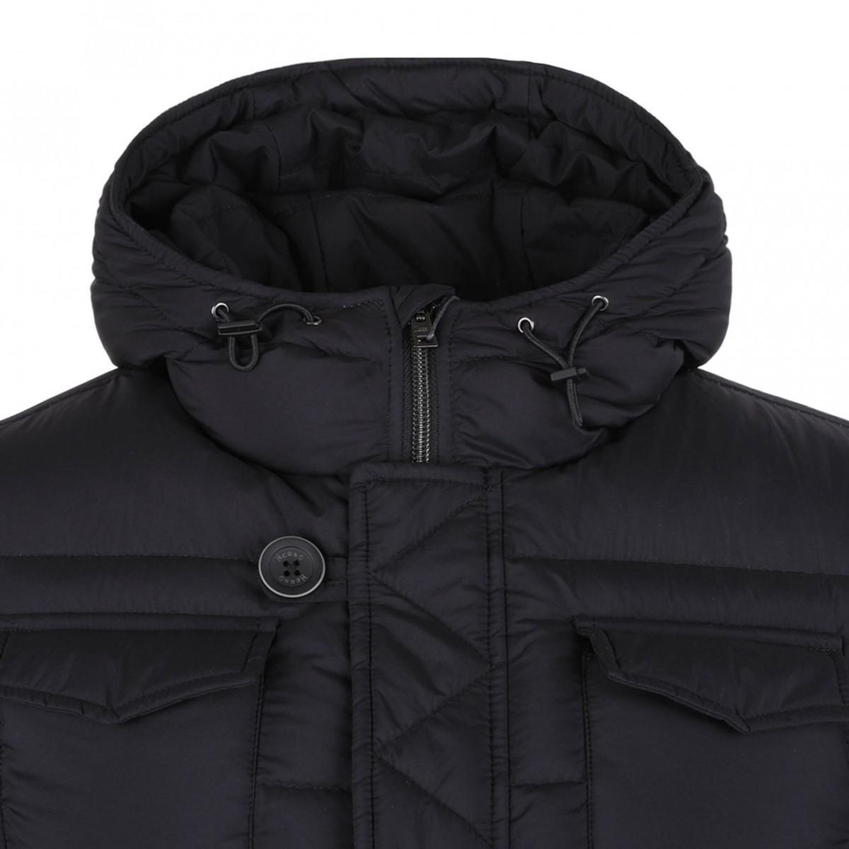 Black Multi-Pocket Goose Down Jacket