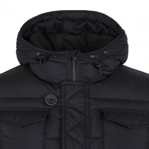 Black Multi-Pocket Goose Down Jacket