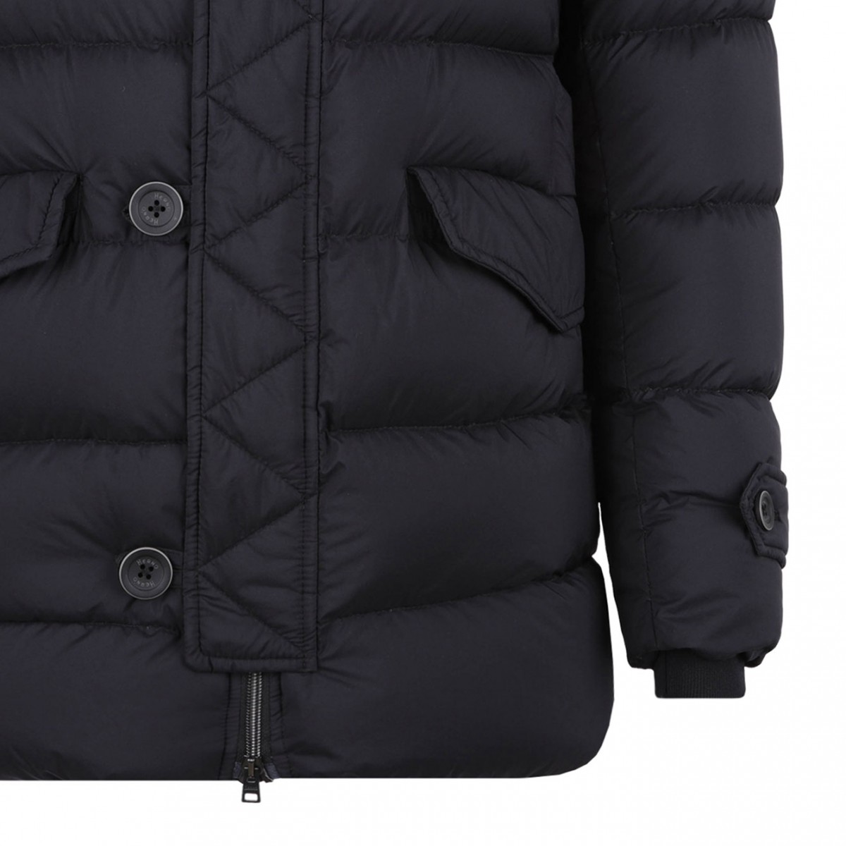 Black Multi-Pocket Goose Down Jacket