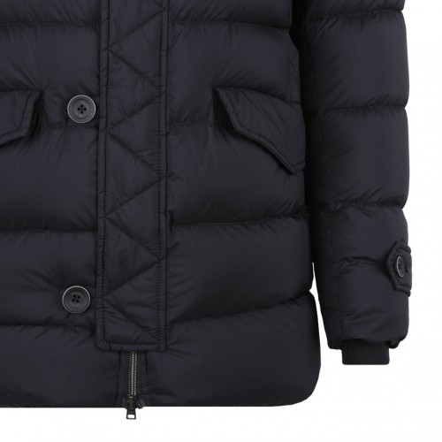 Black Multi-Pocket Goose Down Jacket