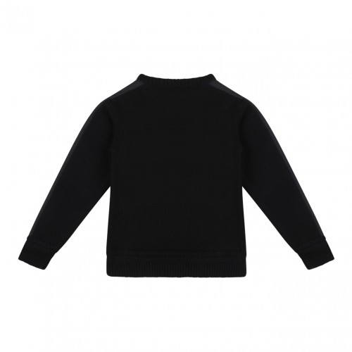 Black Logo-Embroidered Panelled Pullover 2