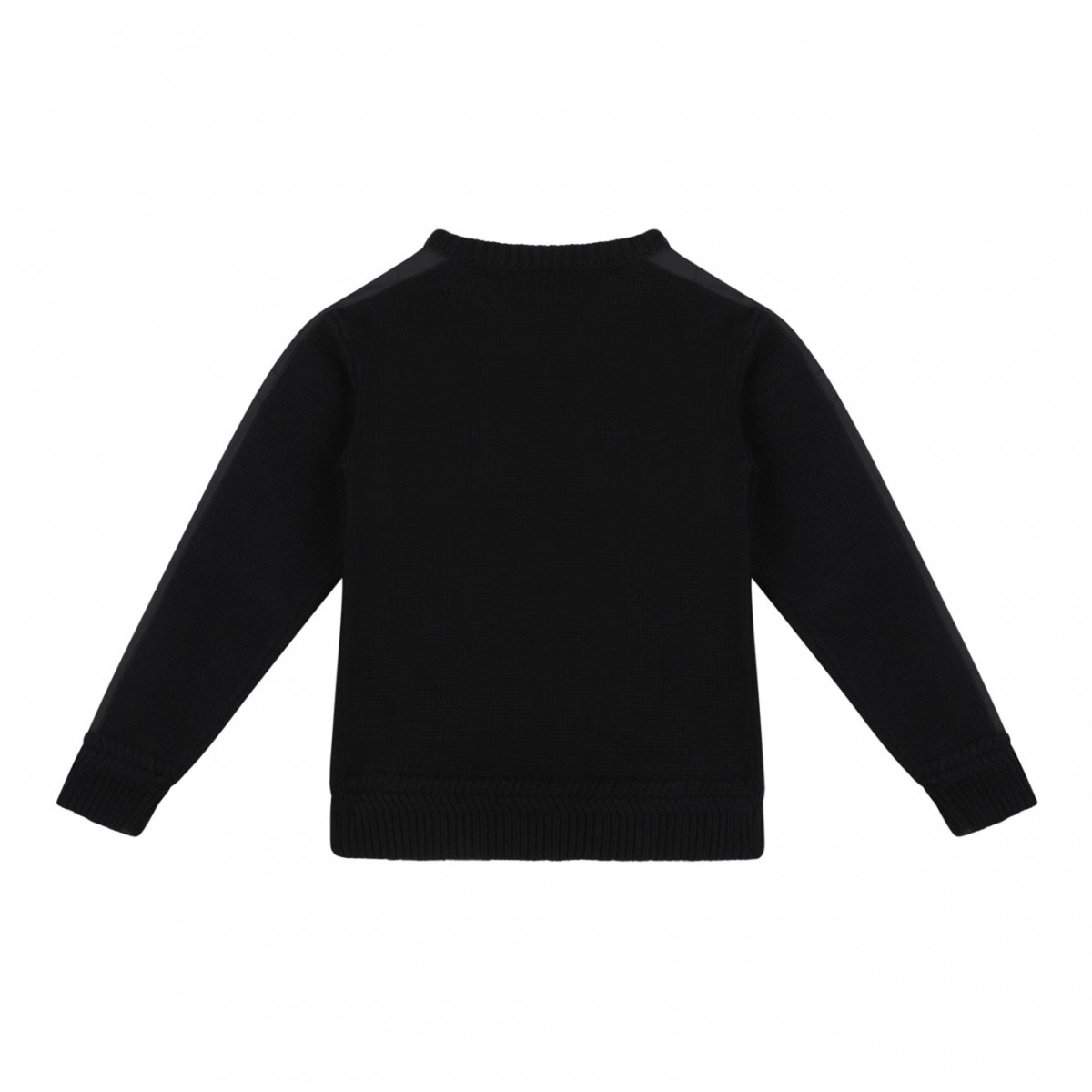 Black Logo-Embroidered Panelled Pullover