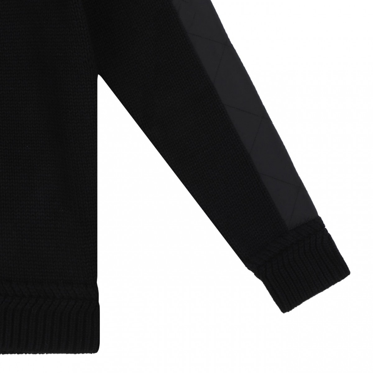 Black Logo-Embroidered Panelled Pullover