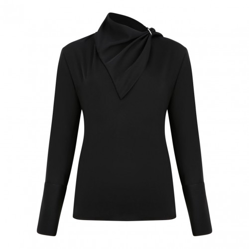 Black Asymmetrical Blouse