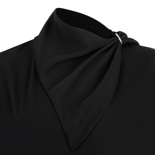 Black Asymmetrical Blouse