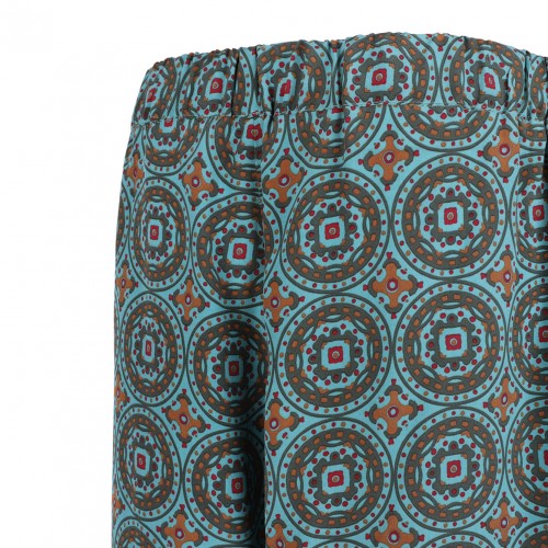 Multicolor Jacquard Wide-Leg Pants