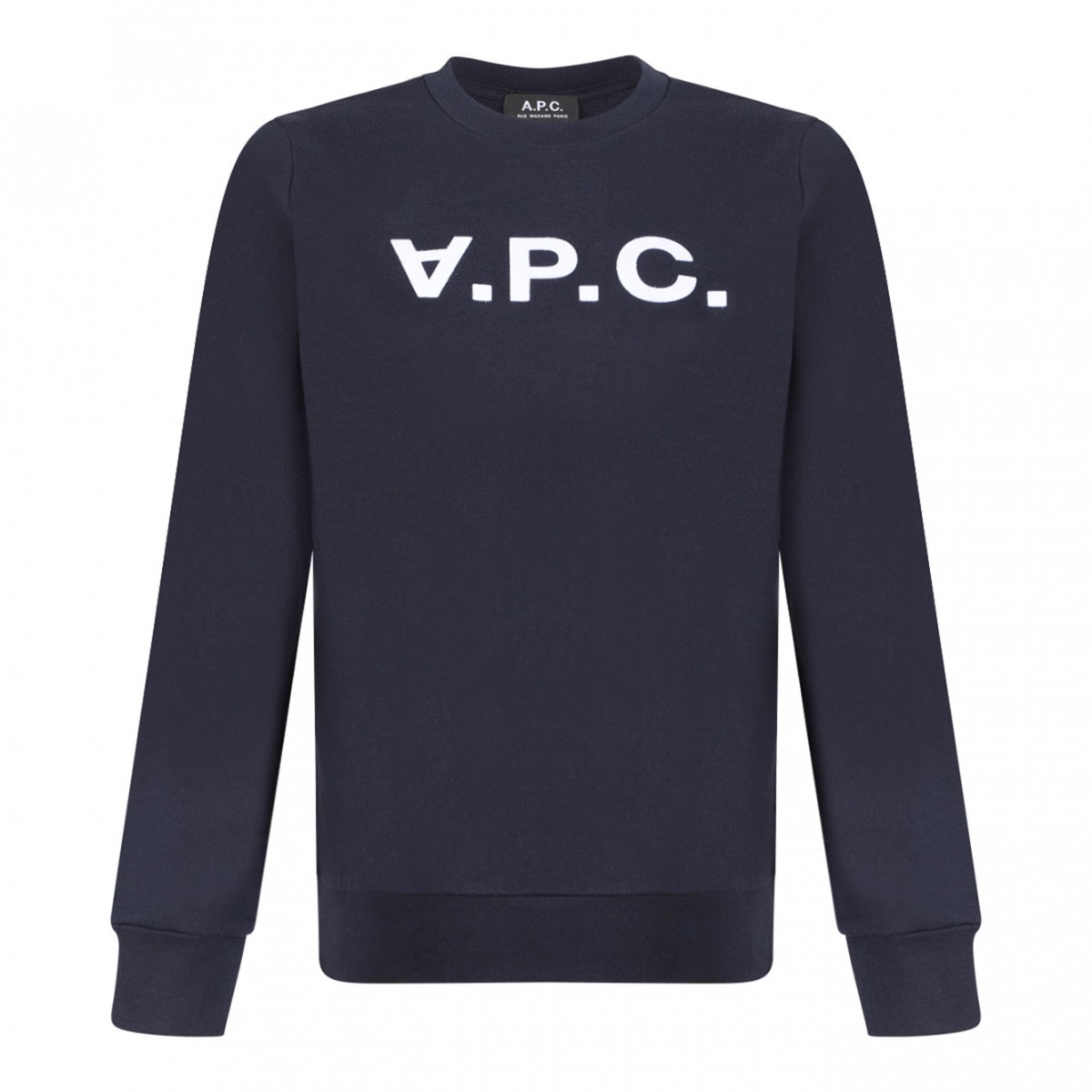Navy Blue VPC Logo-Print Cotton Sweatshirt