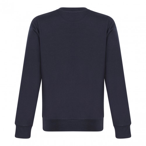 Navy Blue VPC Logo-Print Cotton Sweatshirt