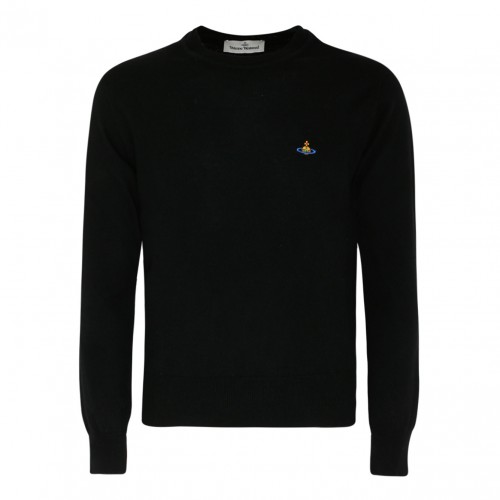Black Cotton Orb Embroidered Jumper