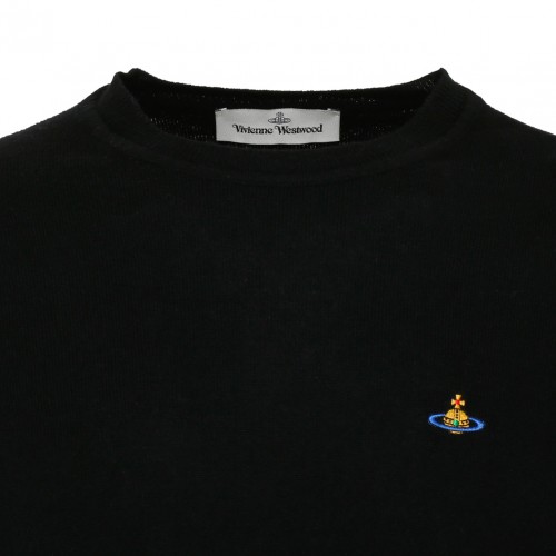 Black Cotton Orb Embroidered Jumper