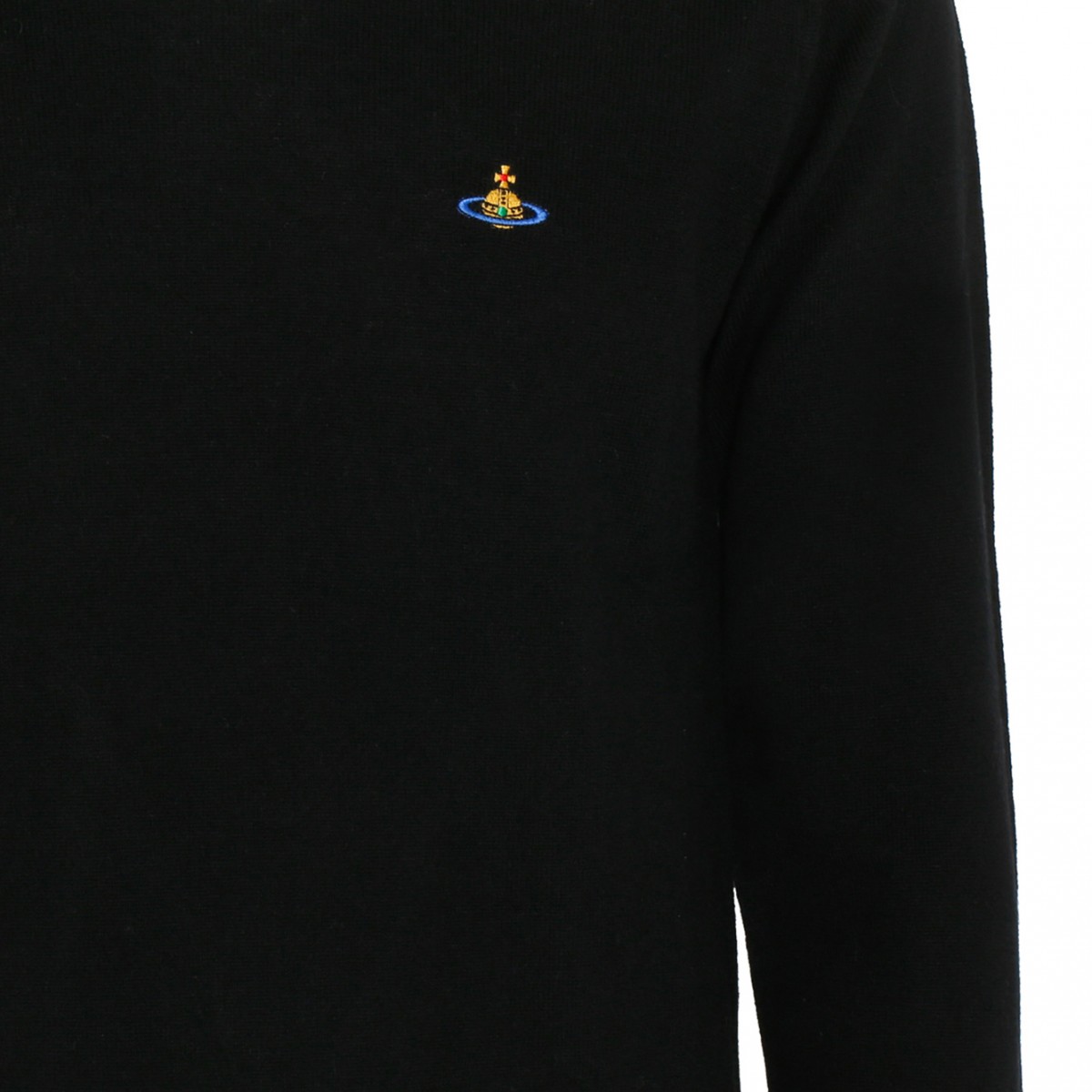Black Cotton Orb Embroidered Jumper
