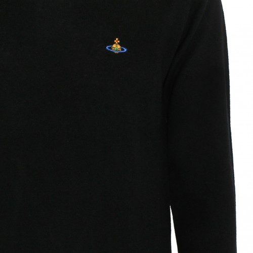 Black Cotton Orb Embroidered Jumper