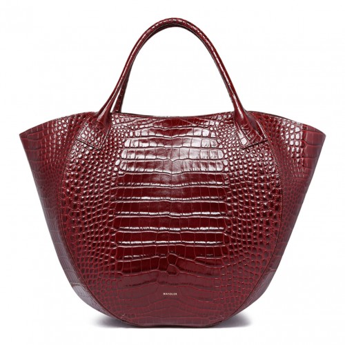 Bordeaux Croco Hortensia Shopper Bag