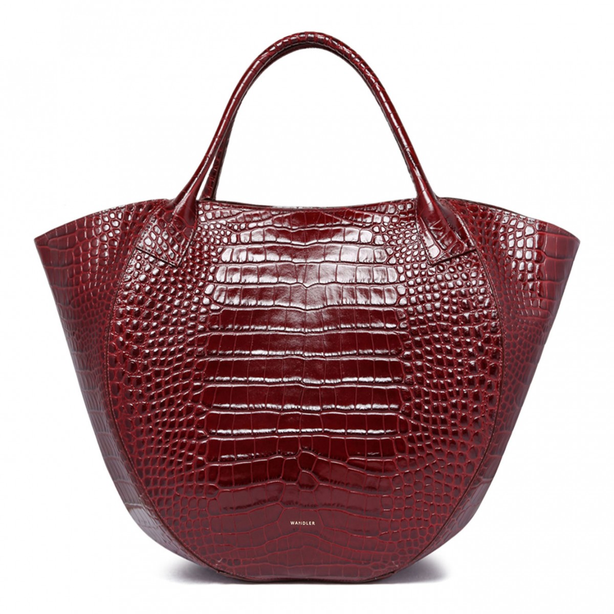 Bordeaux Croco Hortensia Shopper Bag