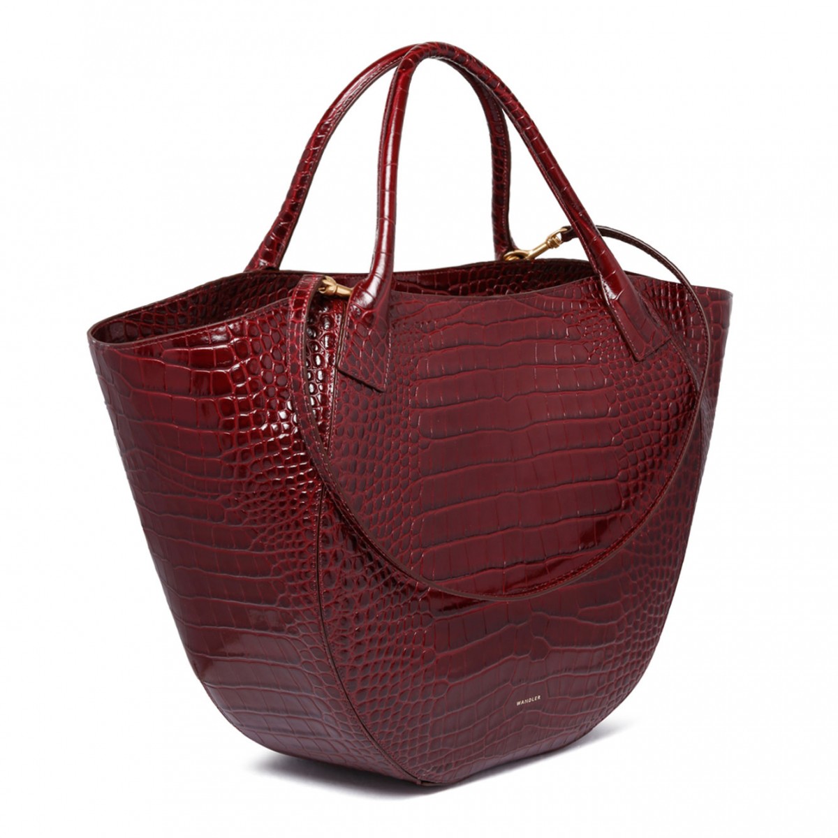 Bordeaux Croco Hortensia Shopper Bag