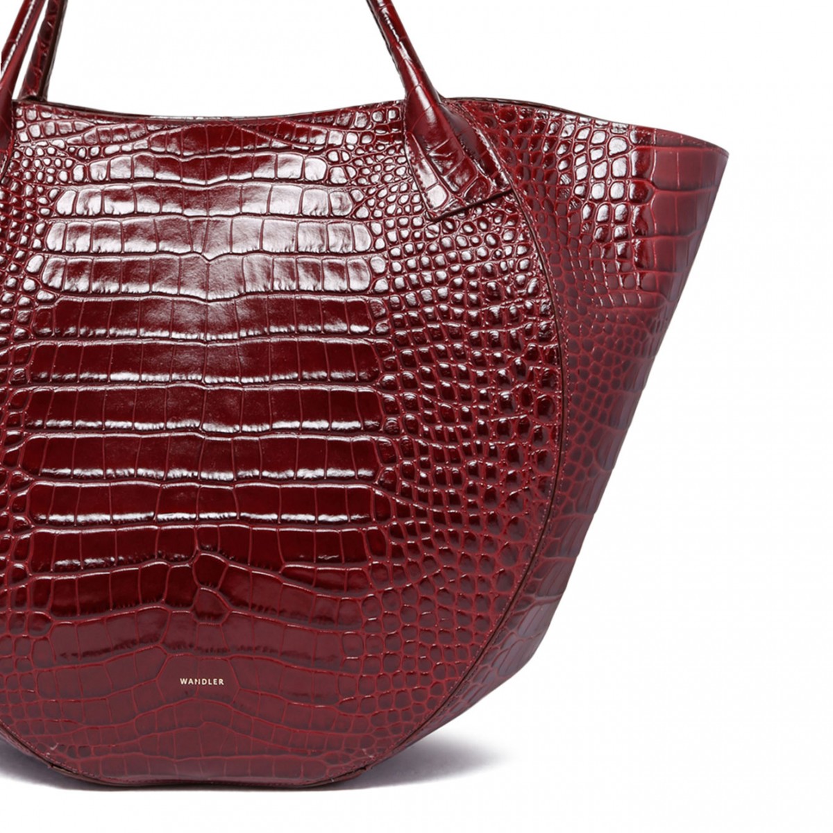 Bordeaux Croco Hortensia Shopper Bag