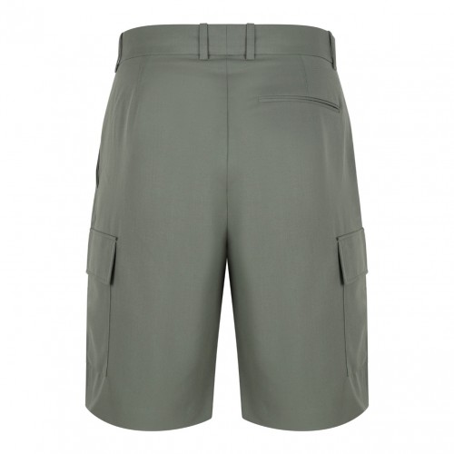 Khaki Pleat-Detail Cargo Shorts 2