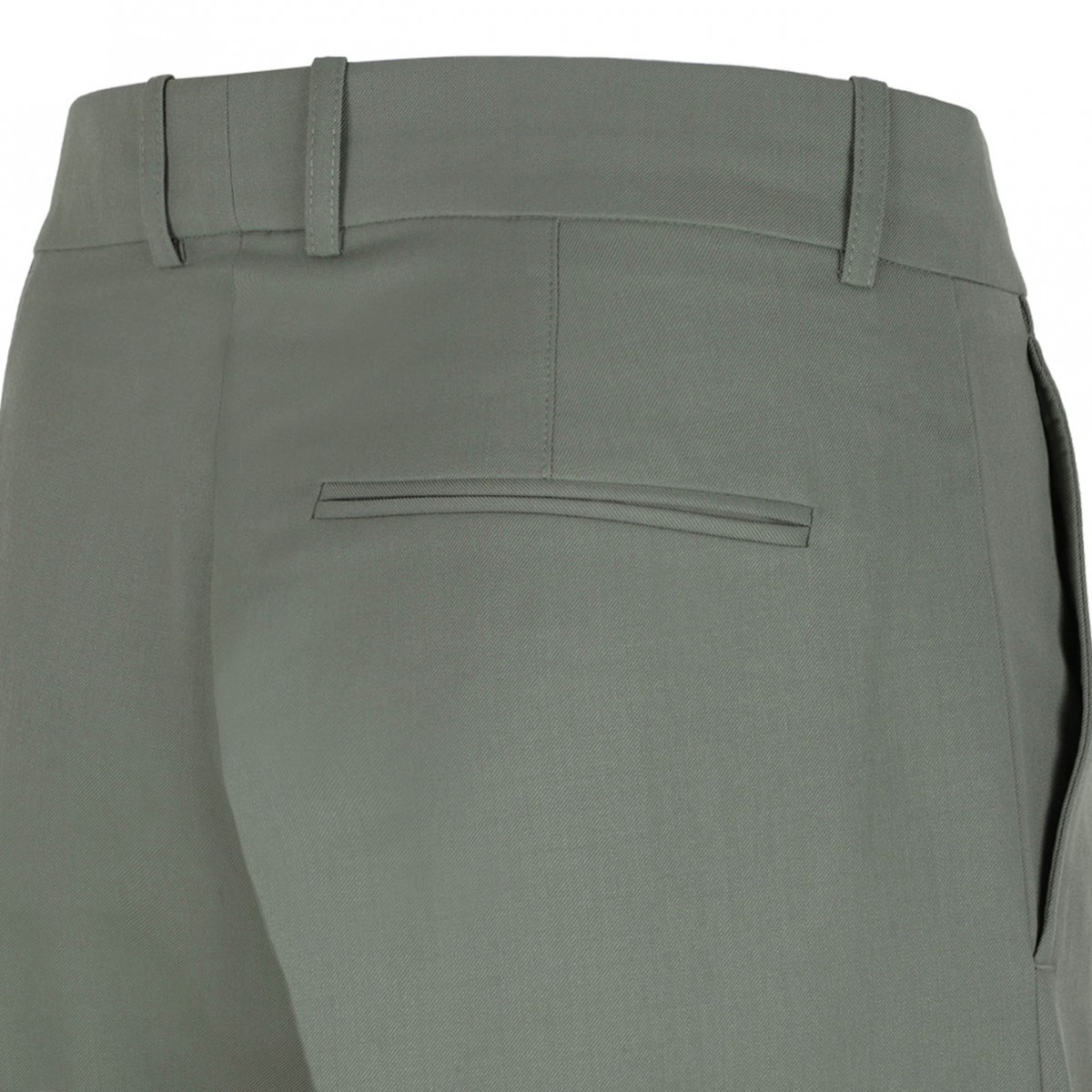 Khaki Pleat-Detail Cargo Shorts