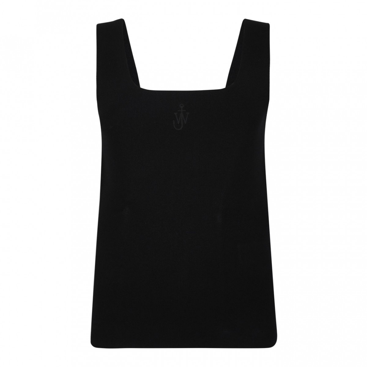 Black Anchor-Embroidered Tank Top