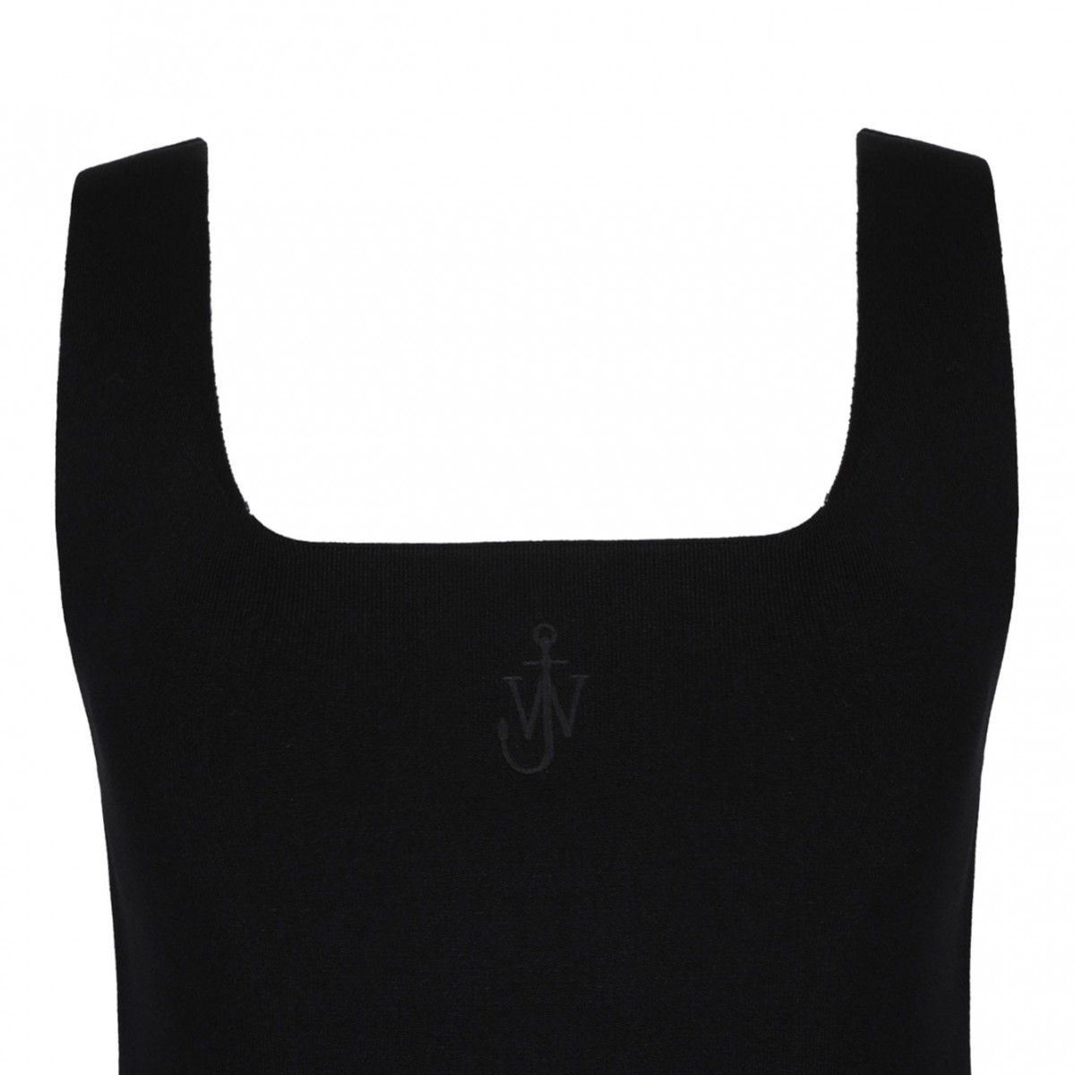 Black Anchor-Embroidered Tank Top