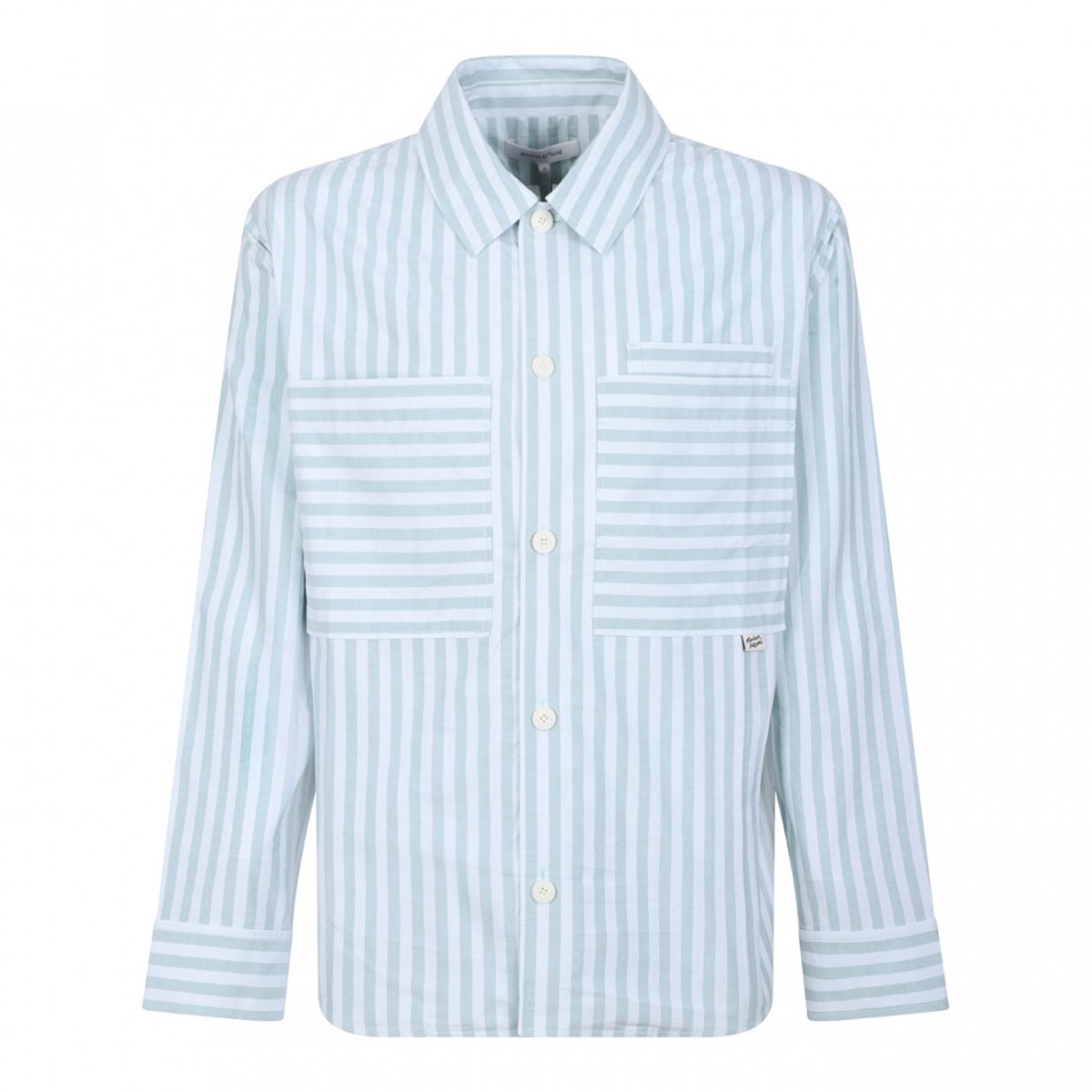 Ice Blue and Mint Green Striped Shirt