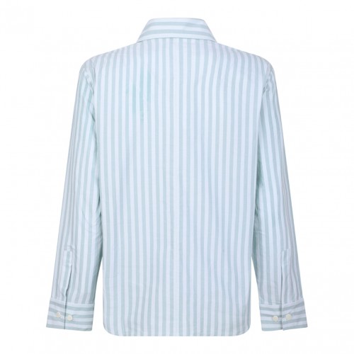 Ice Blue and Mint Green Striped Shirt 2