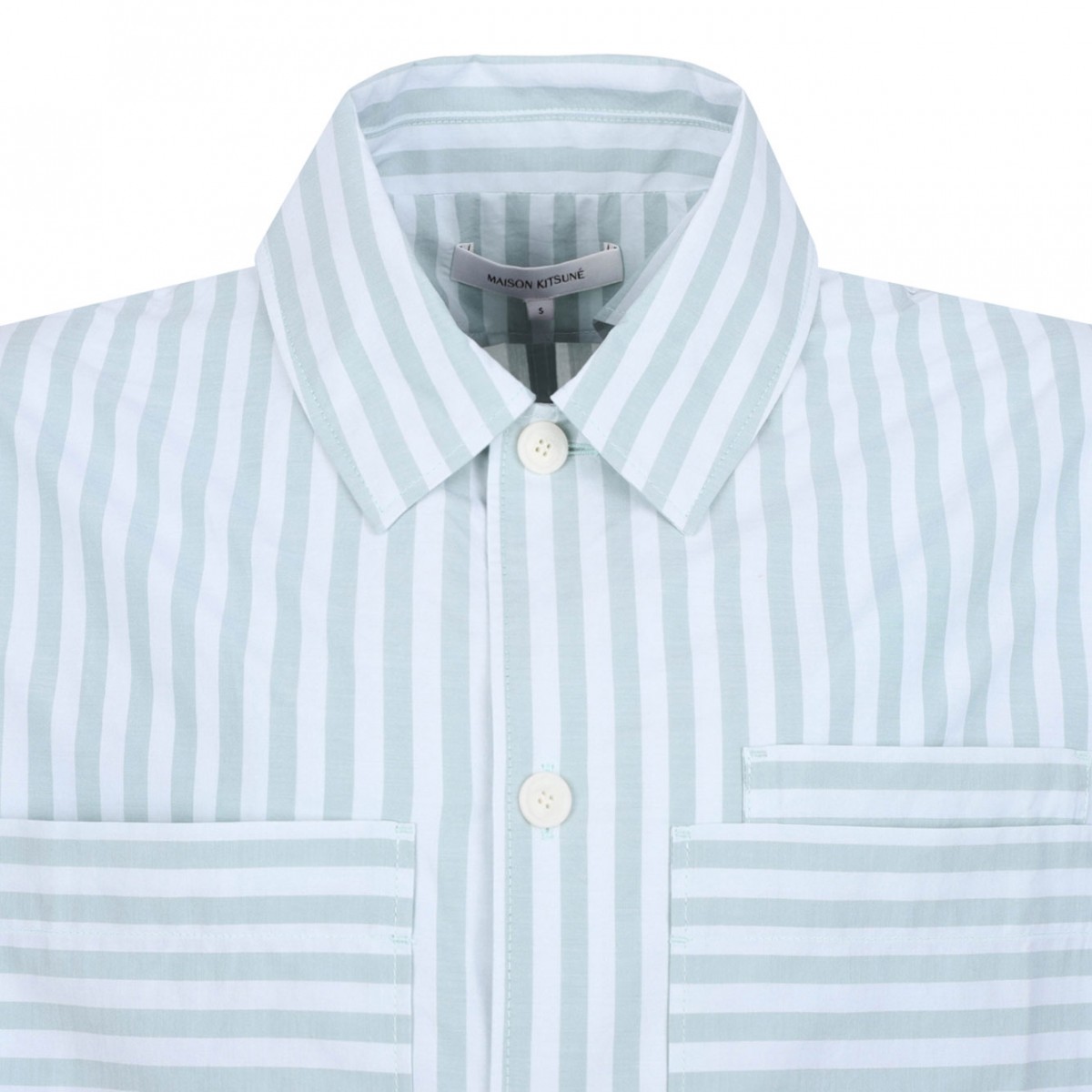 Ice Blue and Mint Green Striped Shirt