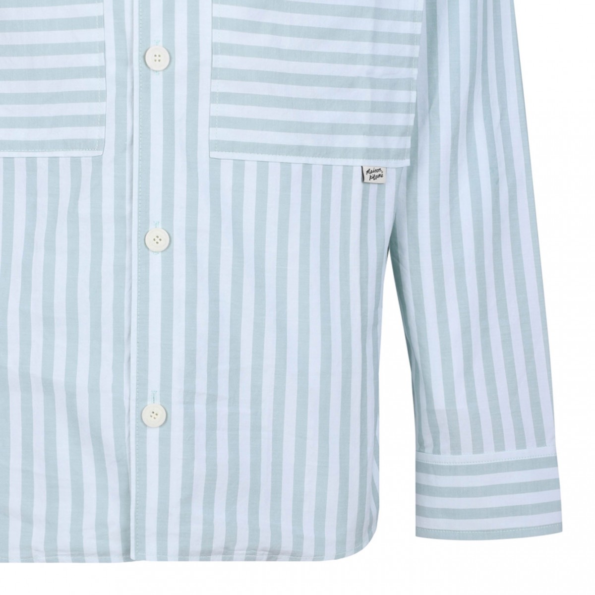 Ice Blue and Mint Green Striped Shirt