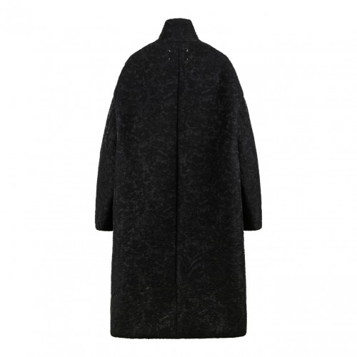Black Flower-Jacquard Cloque Coat 2