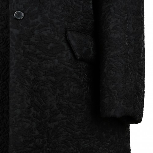 Black Flower-Jacquard Cloque Coat