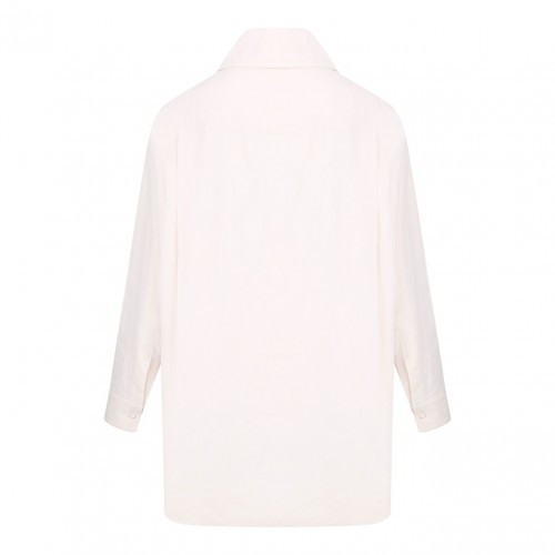 Cream White Linen Chambray Shirt