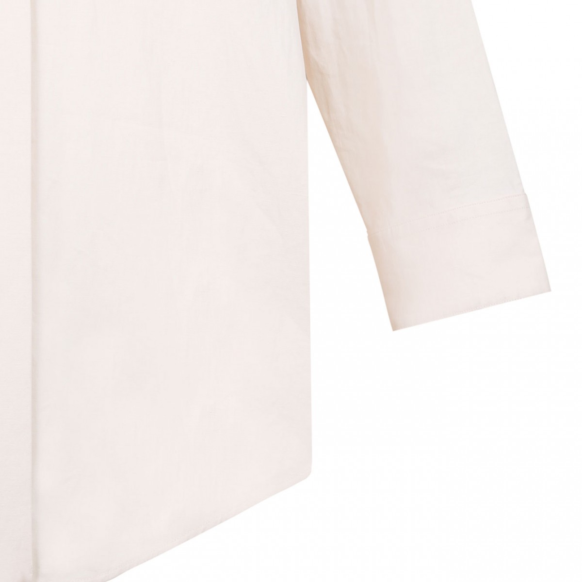 Cream White Linen Chambray Shirt
