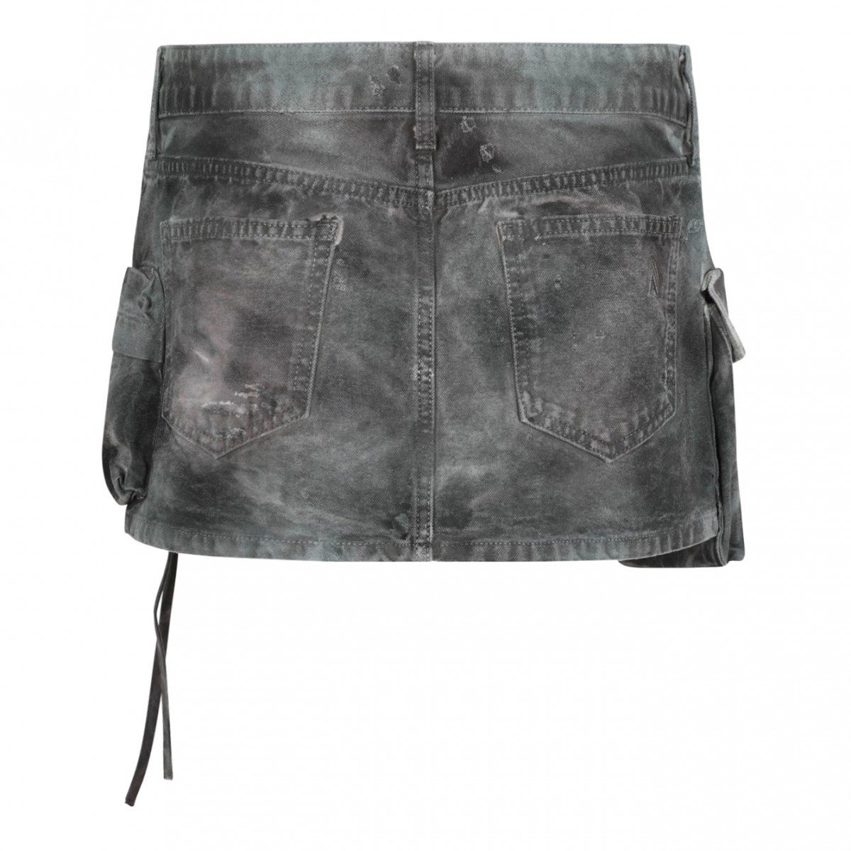 Stained Green Camouflage Fay Mini Skirt