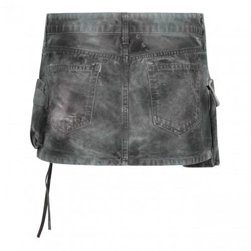 Stained Green Camouflage Fay Mini Skirt