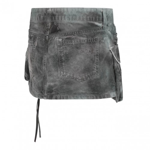 Stained Green Camouflage Fay Mini Skirt