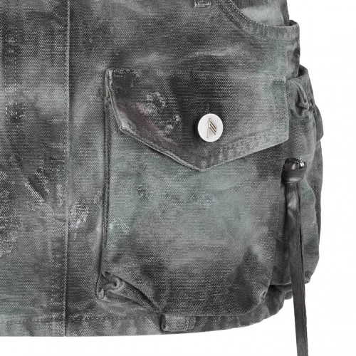 Stained Green Camouflage Fay Mini Skirt