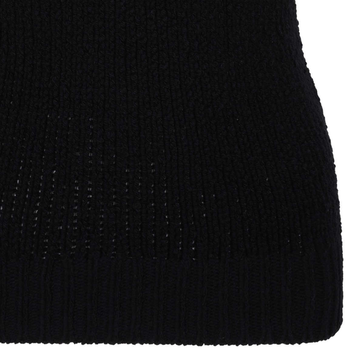 Black Fringe-Trim Knitted Top